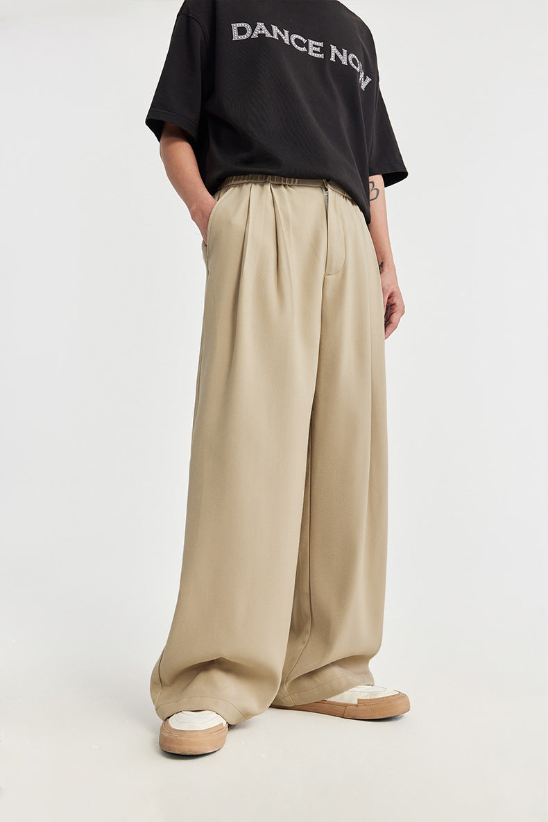 Taylor | Men's Wide Leg Pleated Drawstring Trousers