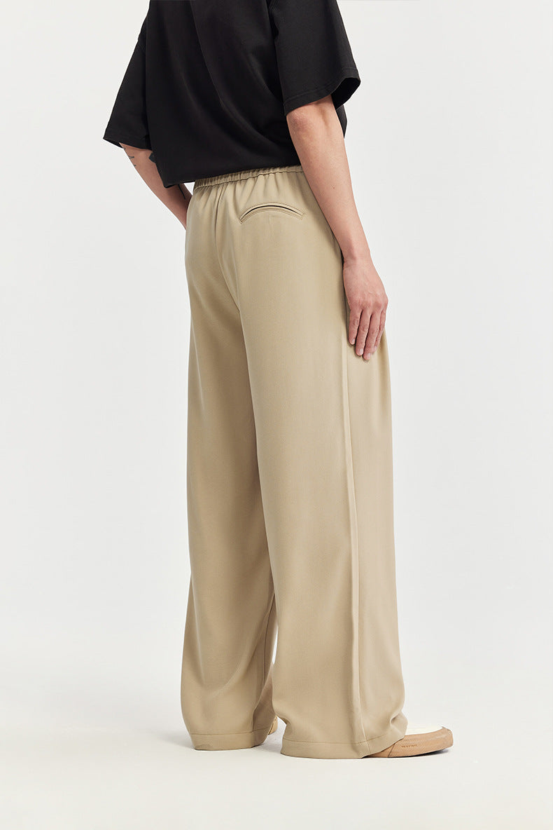 Taylor | Men's Wide Leg Pleated Drawstring Trousers