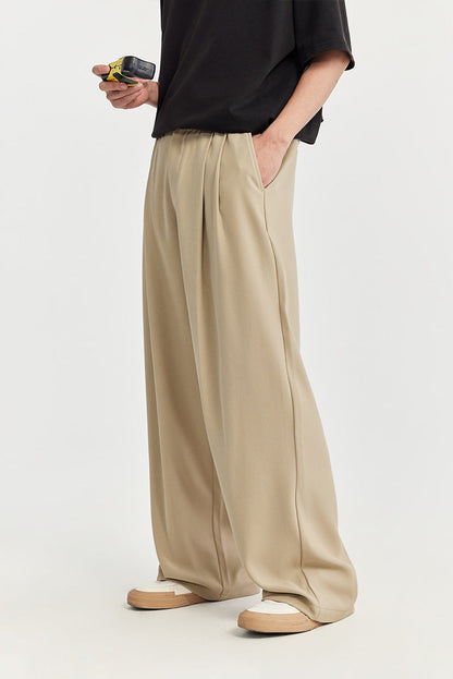 Taylor | Men's Wide Leg Pleated Drawstring Trousers