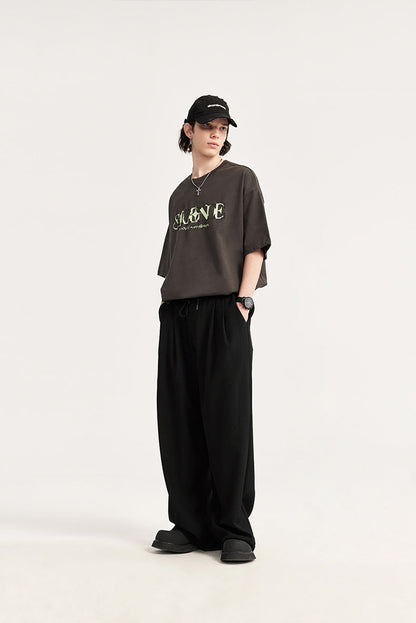 Taylor | Men's Wide Leg Pleated Drawstring Trousers