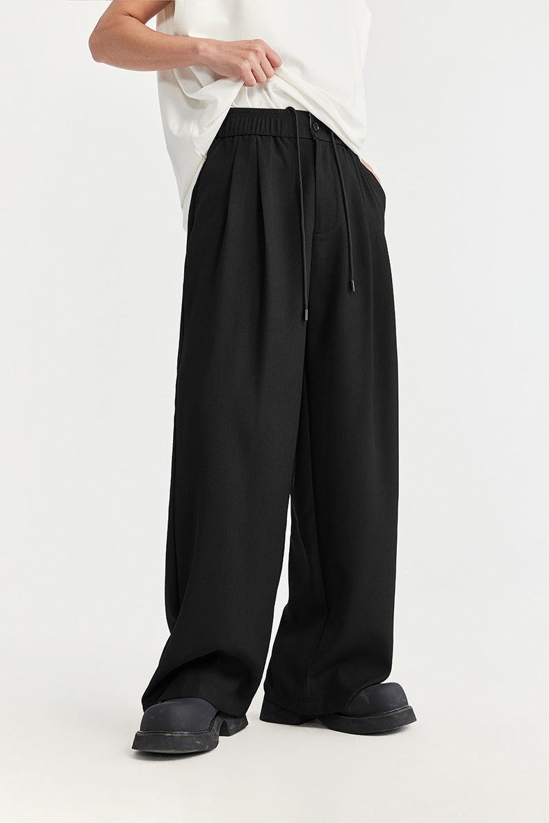 Taylor | Men's Wide Leg Pleated Drawstring Trousers