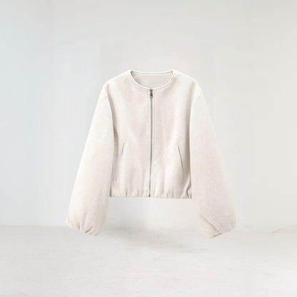Teresa | Women's Balloon Sleeve Zip-Up Bomber Jacket