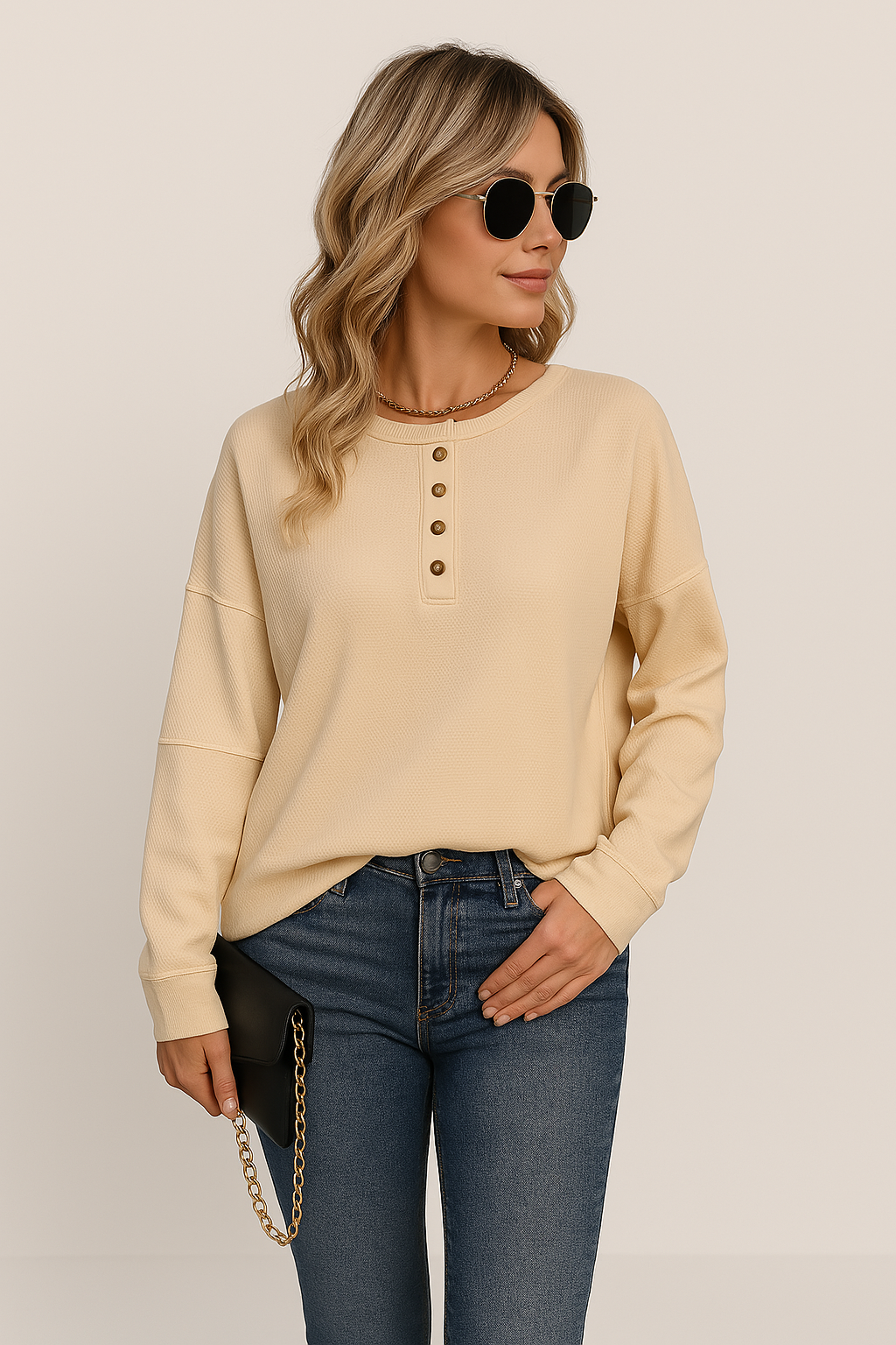 Teresa | Women's Button Front Long Sleeve Top