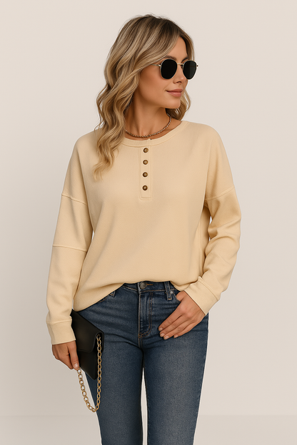 Teresa | Women's Button Front Long Sleeve Top