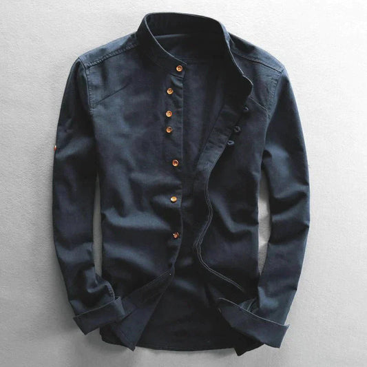 Timothy | Men's Mandarin Collar Button-Down Shirt