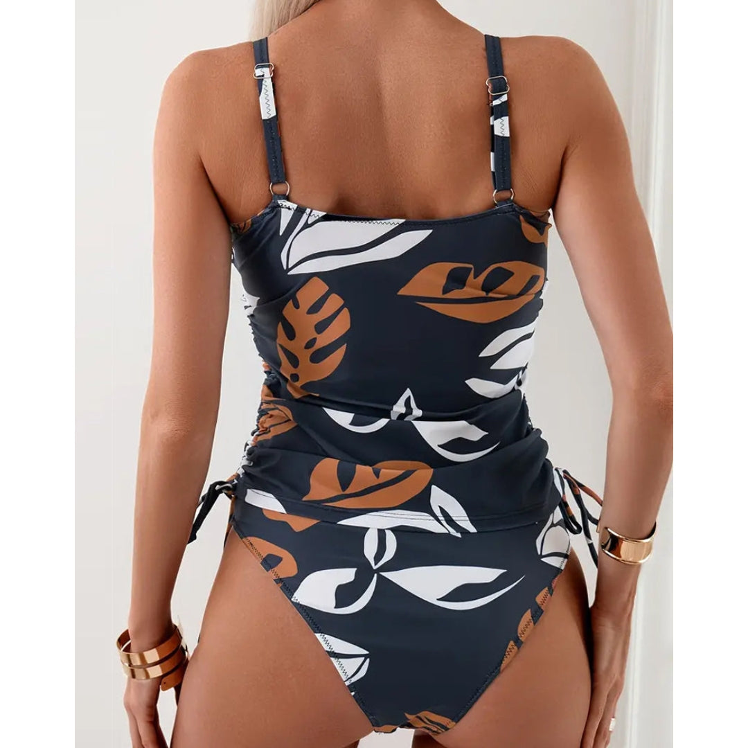 Tropical Style Tankini with Adjustable Straps