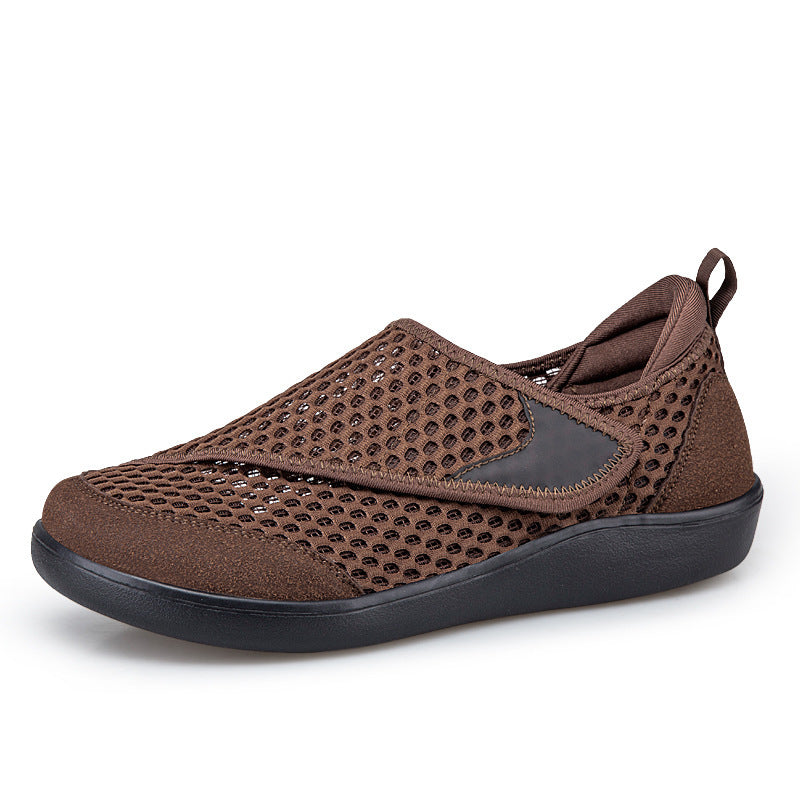 Unisex Breathable Mesh Slip-Ons with Adjustable Velcro Strap and Memory Foam Insole
