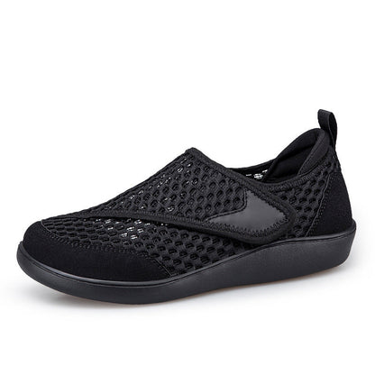 Unisex Breathable Mesh Slip-Ons with Adjustable Velcro Strap and Memory Foam Insole