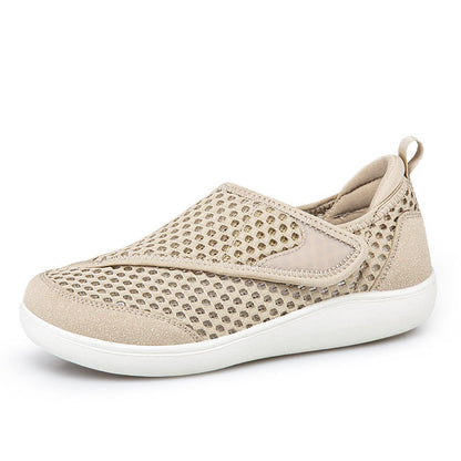 Unisex Breathable Mesh Slip-Ons with Adjustable Velcro Strap and Memory Foam Insole