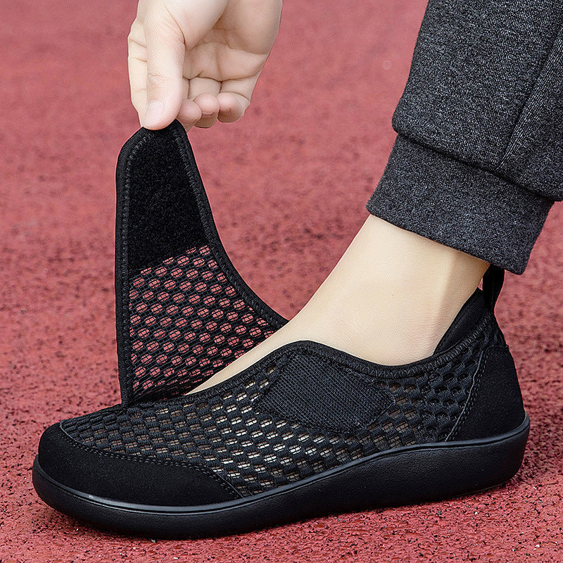 Unisex Breathable Mesh Slip-Ons with Adjustable Velcro Strap and Memory Foam Insole
