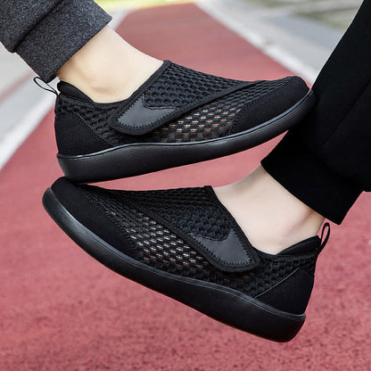 Unisex Breathable Mesh Slip-Ons with Adjustable Velcro Strap and Memory Foam Insole