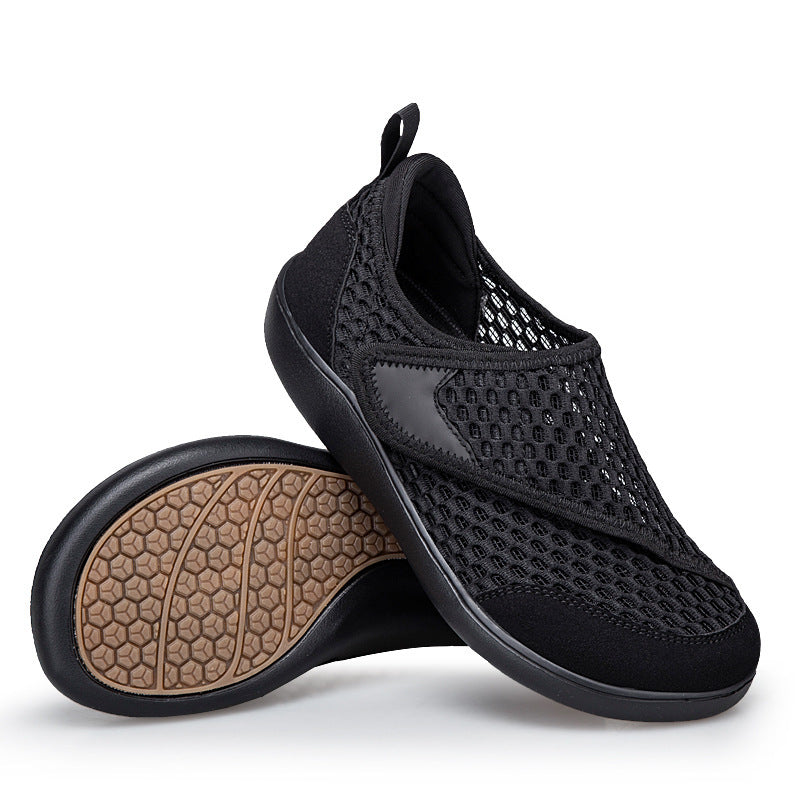 Unisex Breathable Mesh Slip-Ons with Adjustable Velcro Strap and Memory Foam Insole