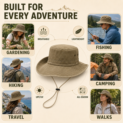 Unisex Flat-Top Solid Bucket Hat