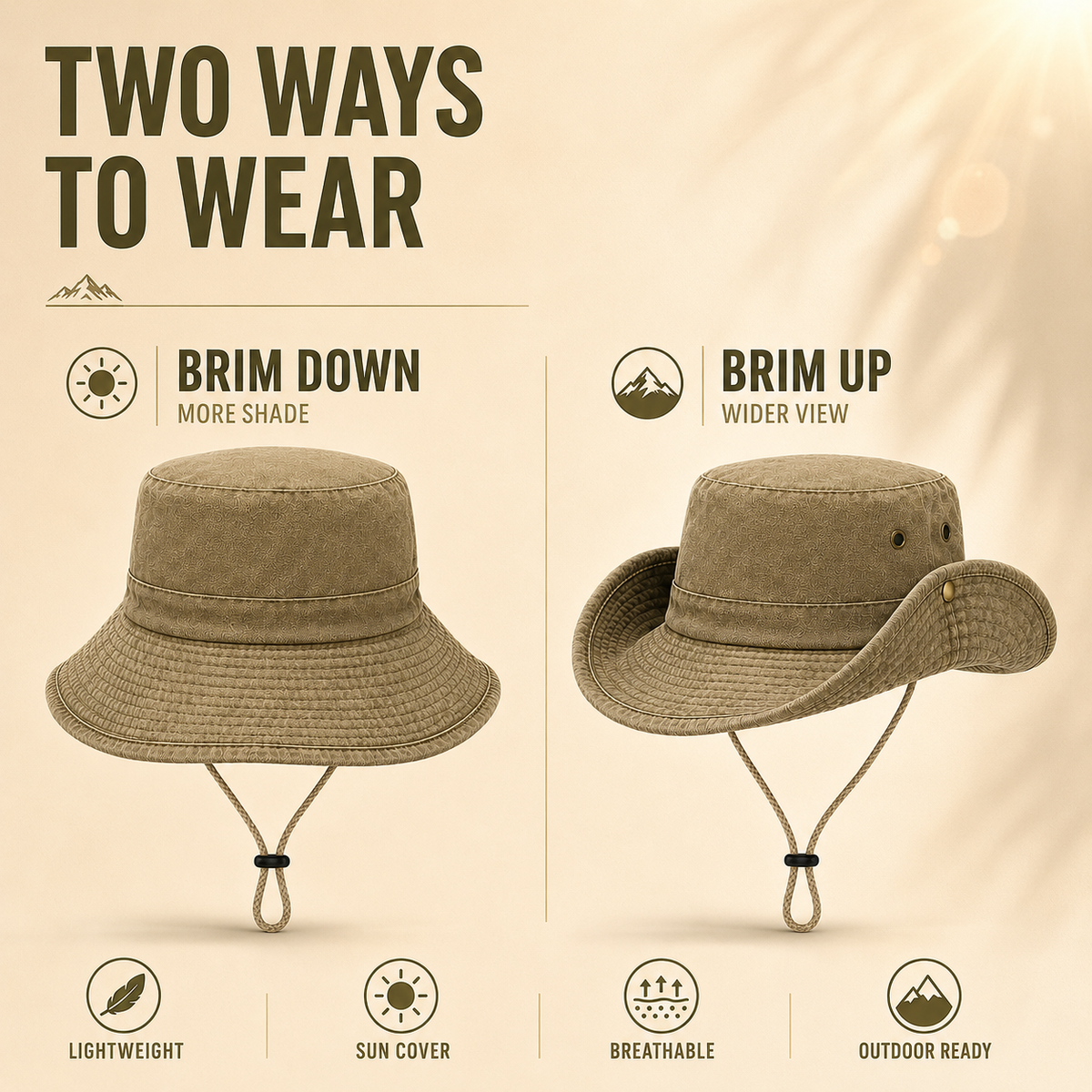 Unisex Flat-Top Solid Bucket Hat