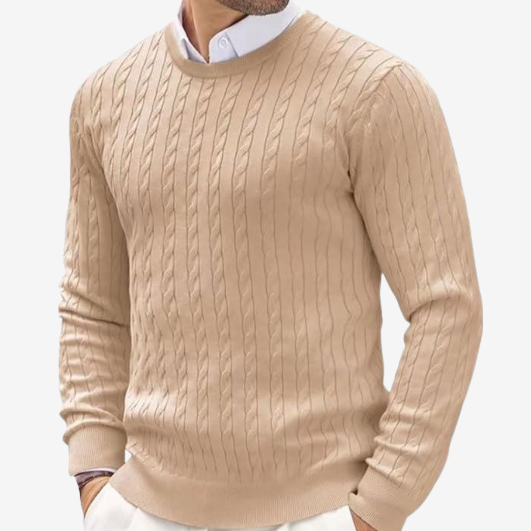 Victor | Men's Crew Neck Cable Knit Sweater