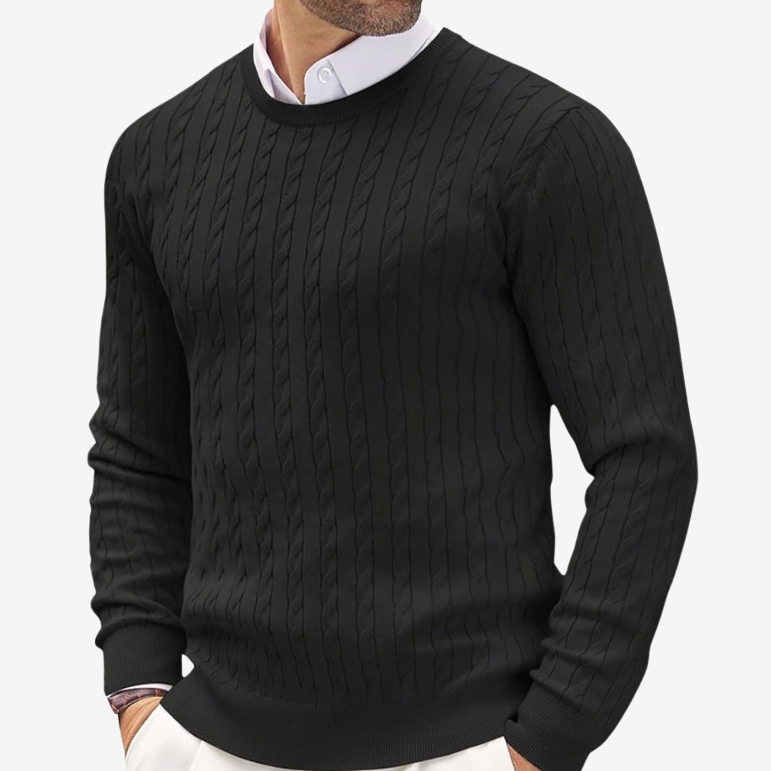 Victor | Men's Crew Neck Cable Knit Sweater