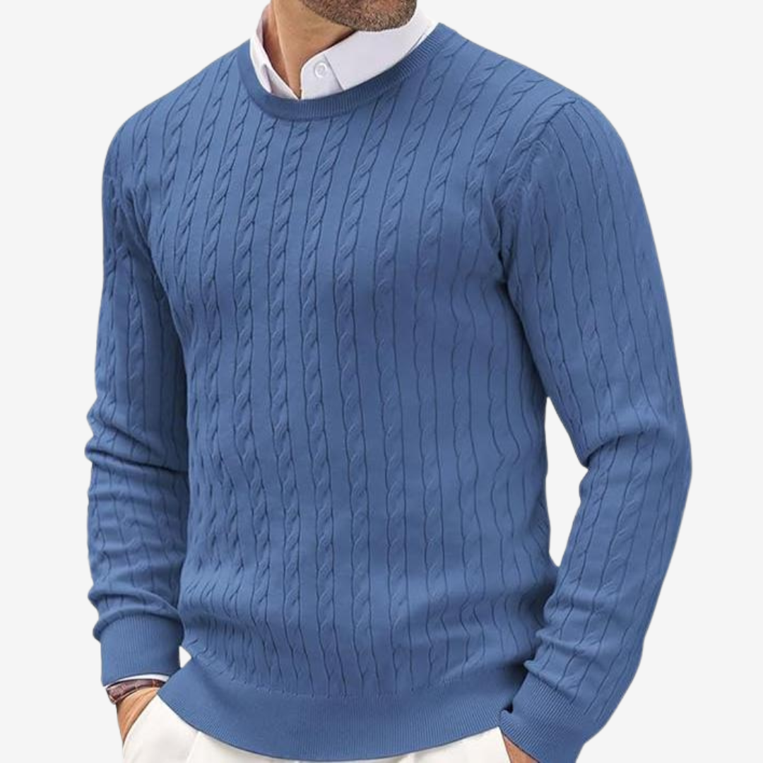 Victor | Men's Crew Neck Cable Knit Sweater