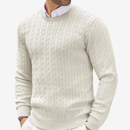Victor | Men's Crew Neck Cable Knit Sweater