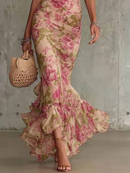 Vintage Puff Sleeve Maxi Dress