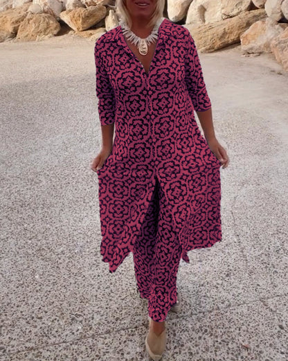 Vivian | Women's Printed Wide Leg Pant Set