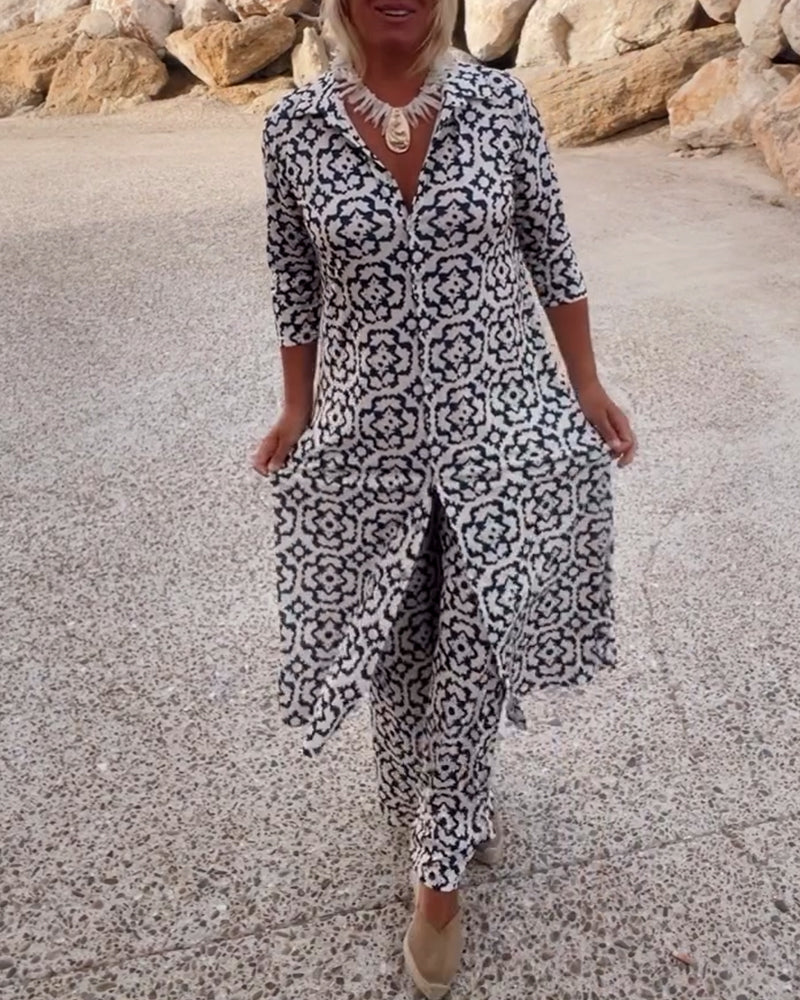 Vivian | Women's Printed Wide Leg Pant Set