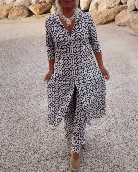 Vivian | Women's Printed Wide Leg Pant Set