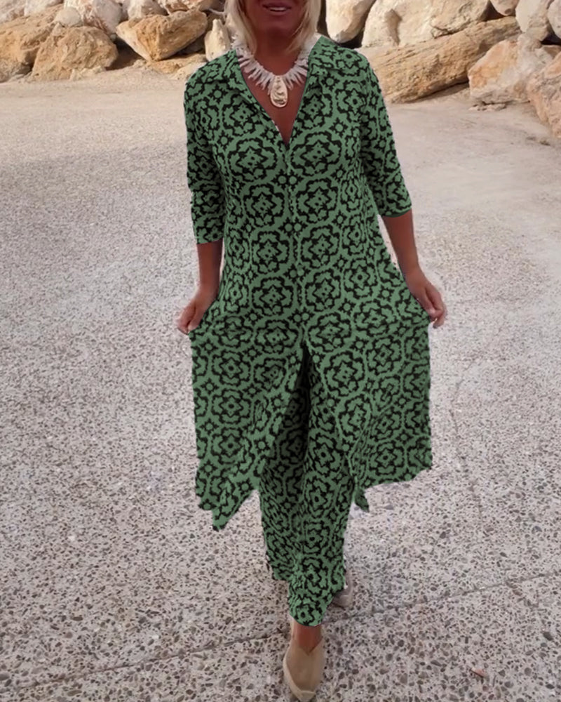 Vivian | Women's Printed Wide Leg Pant Set
