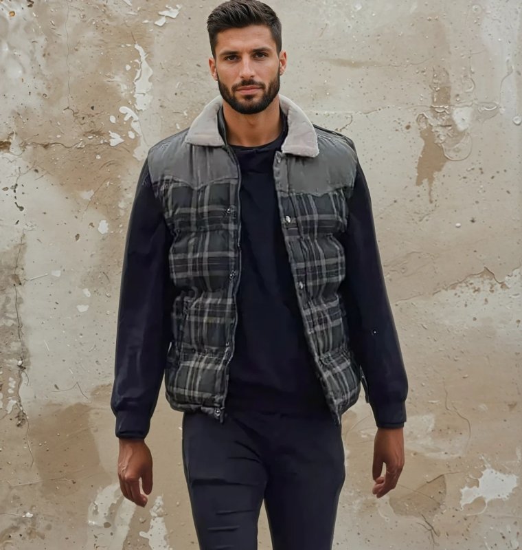 Walter | Men's Quilted Plaid Puffer Vest