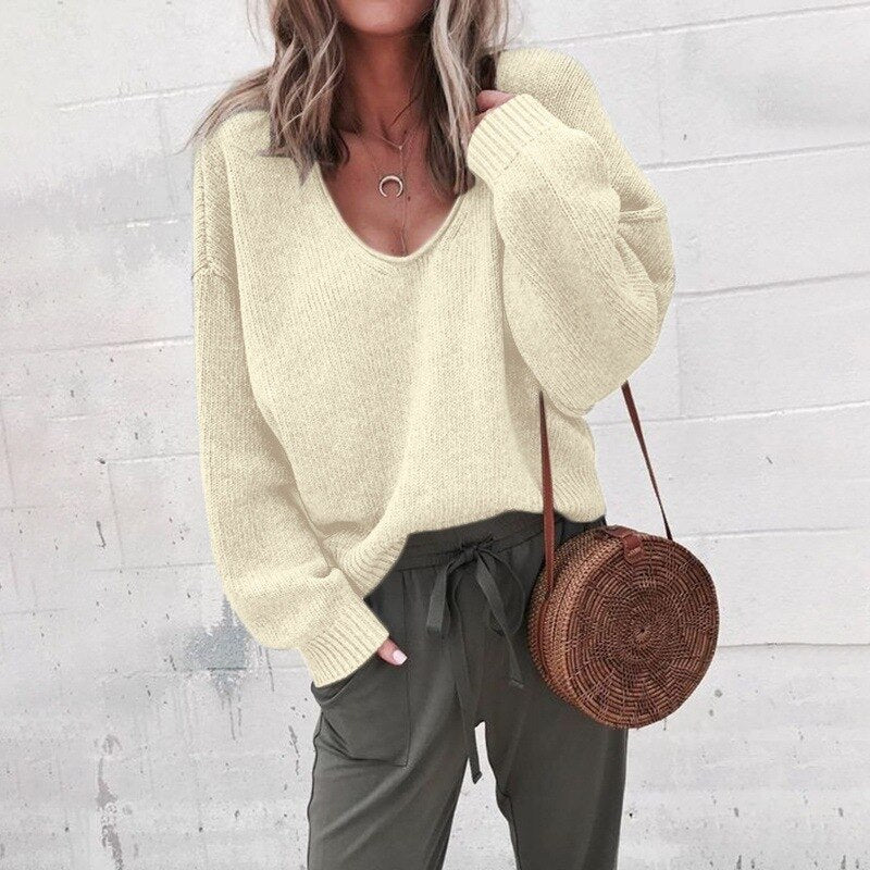 Winnie | Women's Oversized V-Neck Sweater