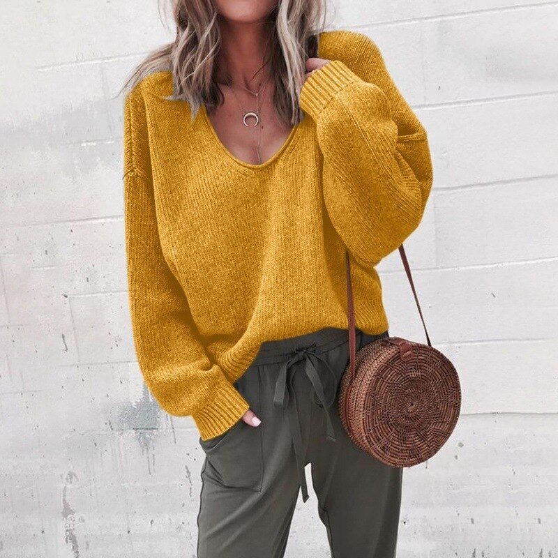 Winnie | Women's Oversized V-Neck Sweater