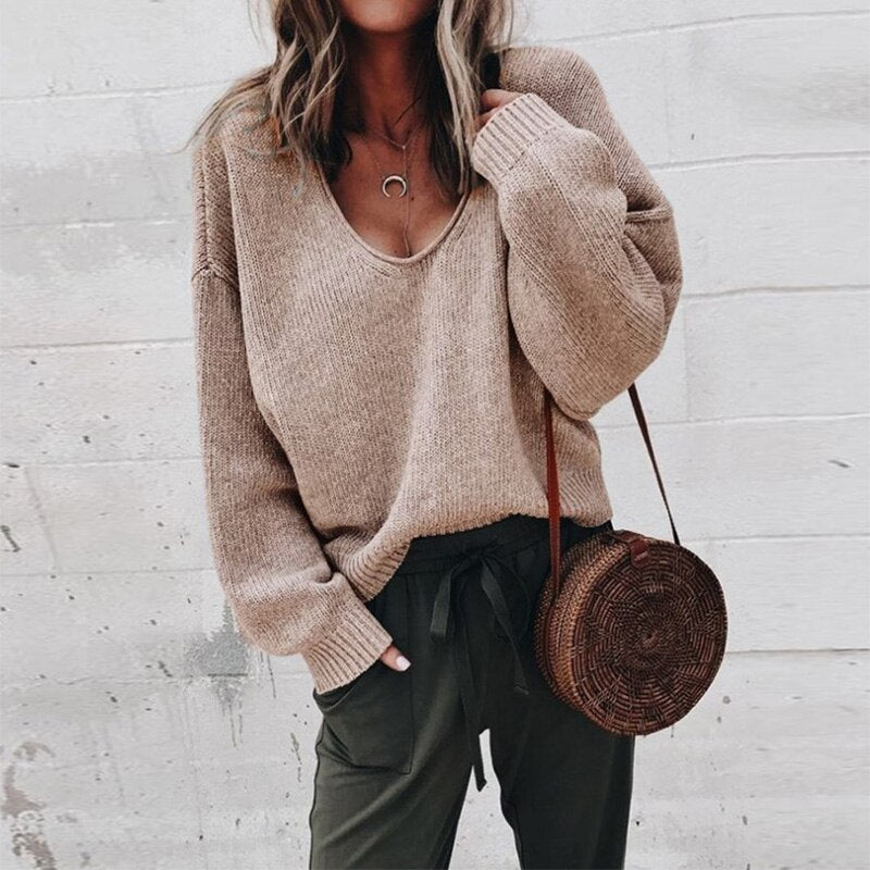 Winnie | Women's Oversized V-Neck Sweater