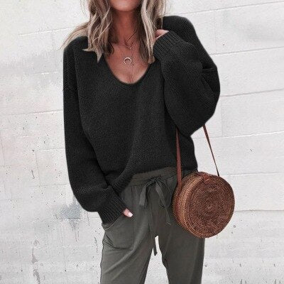 Winnie | Women's Oversized V-Neck Sweater