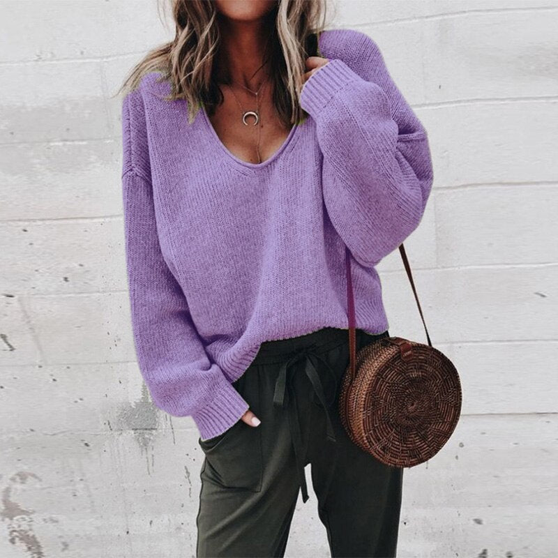 Winnie | Women's Oversized V-Neck Sweater