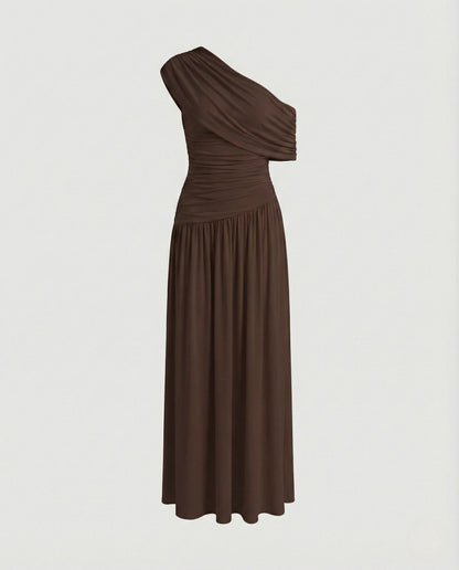 Women's Asymmetric Off-the-Shoulder Maxi Dress