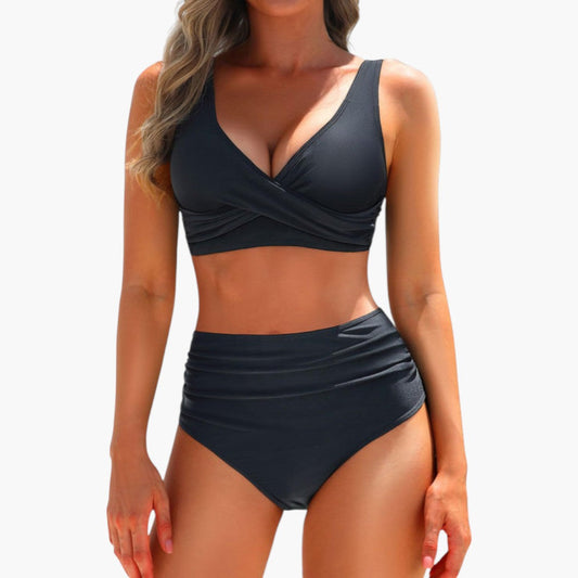 Women's Bikini Set with Adjustable Top and High Waist
