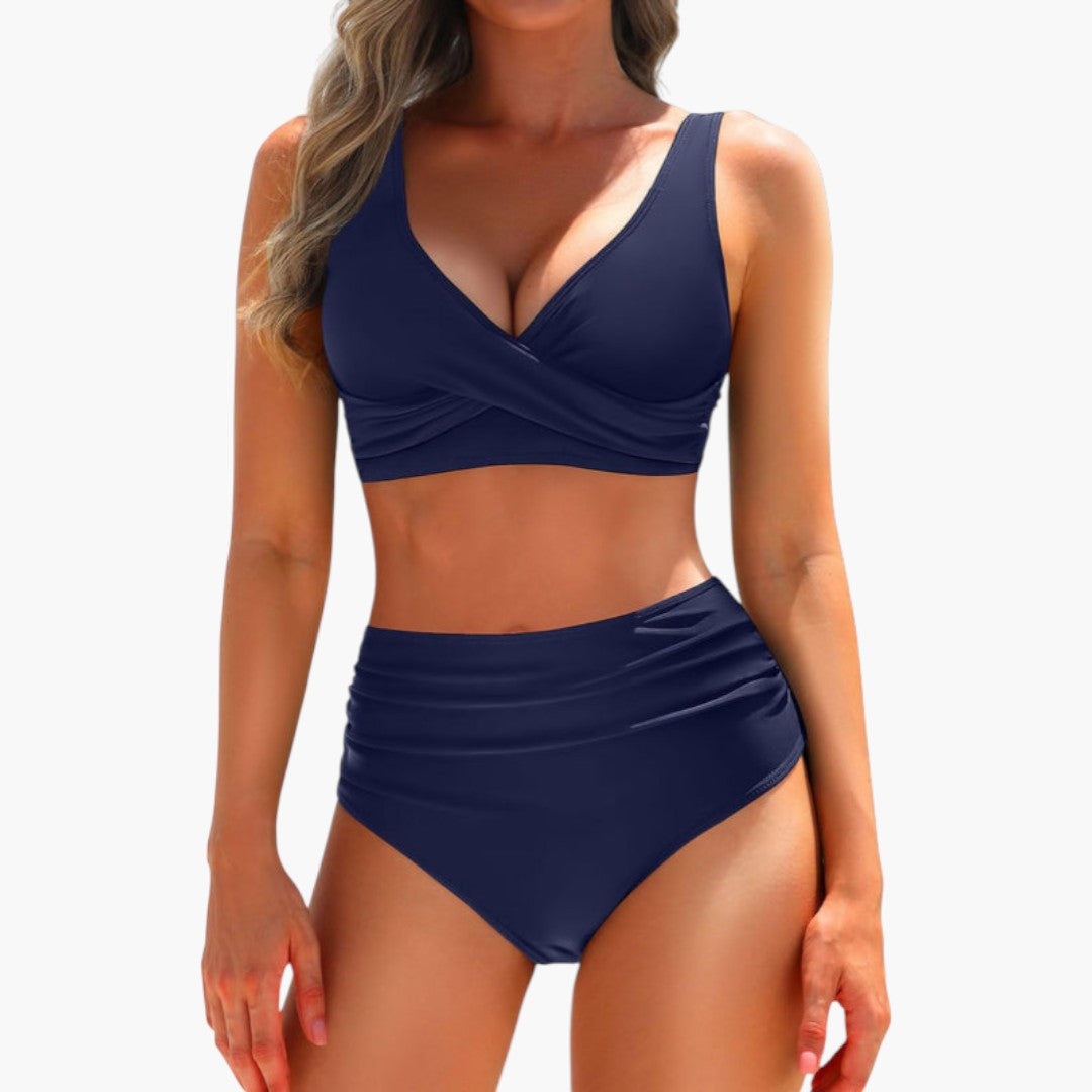 Women's Bikini Set with Adjustable Top and High Waist