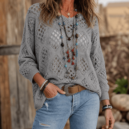 Women's Bohemian Crochet V-Neck Top