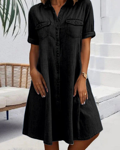 Women's Button-Through Denim Shirt Dress