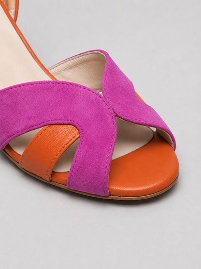Women's Color-Block Open-Toe Block Heel Sandals