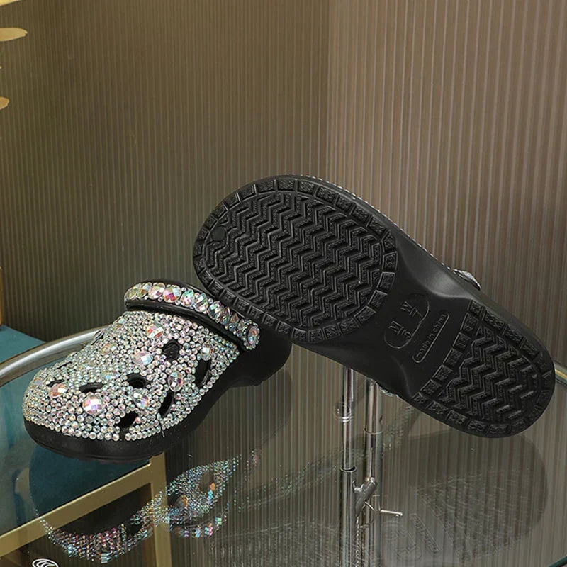 Women's Crystal-Embellished EVA Summer Slippers