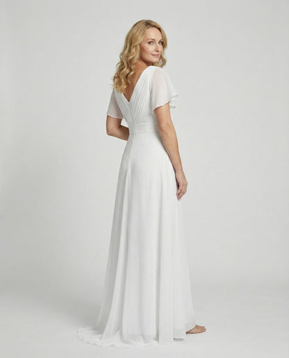 Women's Elegant Pleated Chiffon Maxi Dress