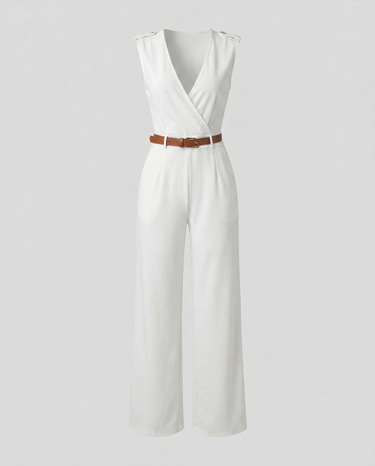 Women's Elegant Wide-Leg V-Neck Jumpsuit