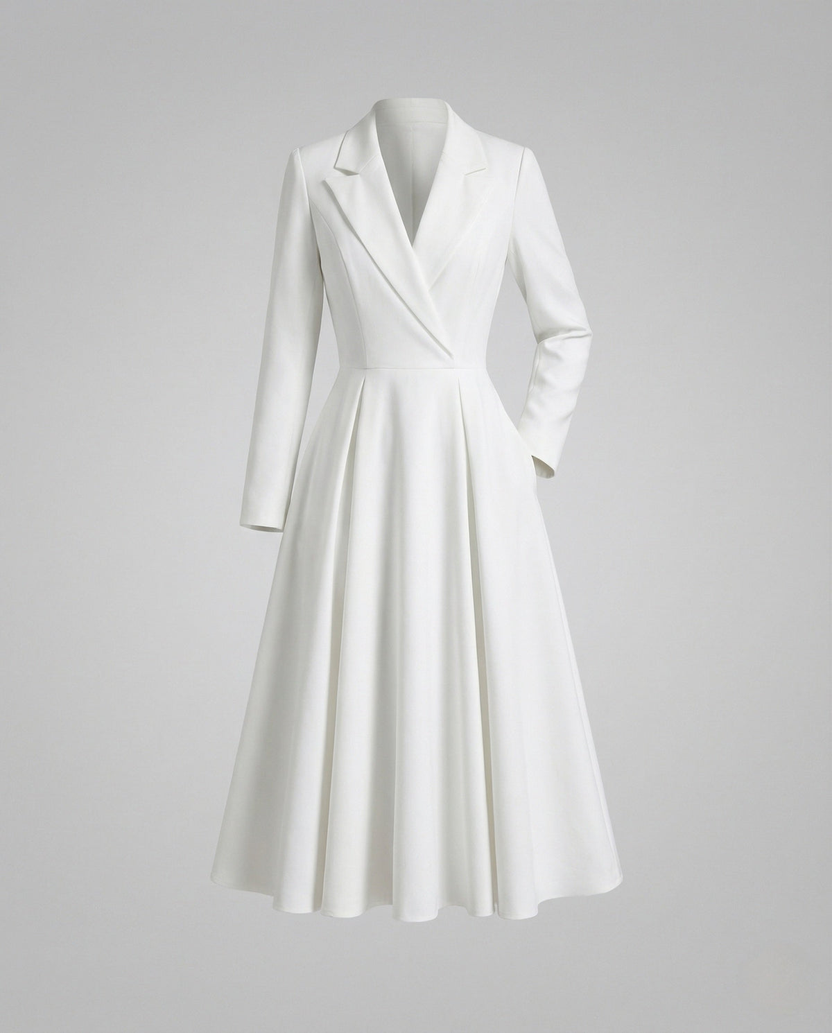 Women's Fitted Coat-Style Blazer Dress with A-Line Skirt