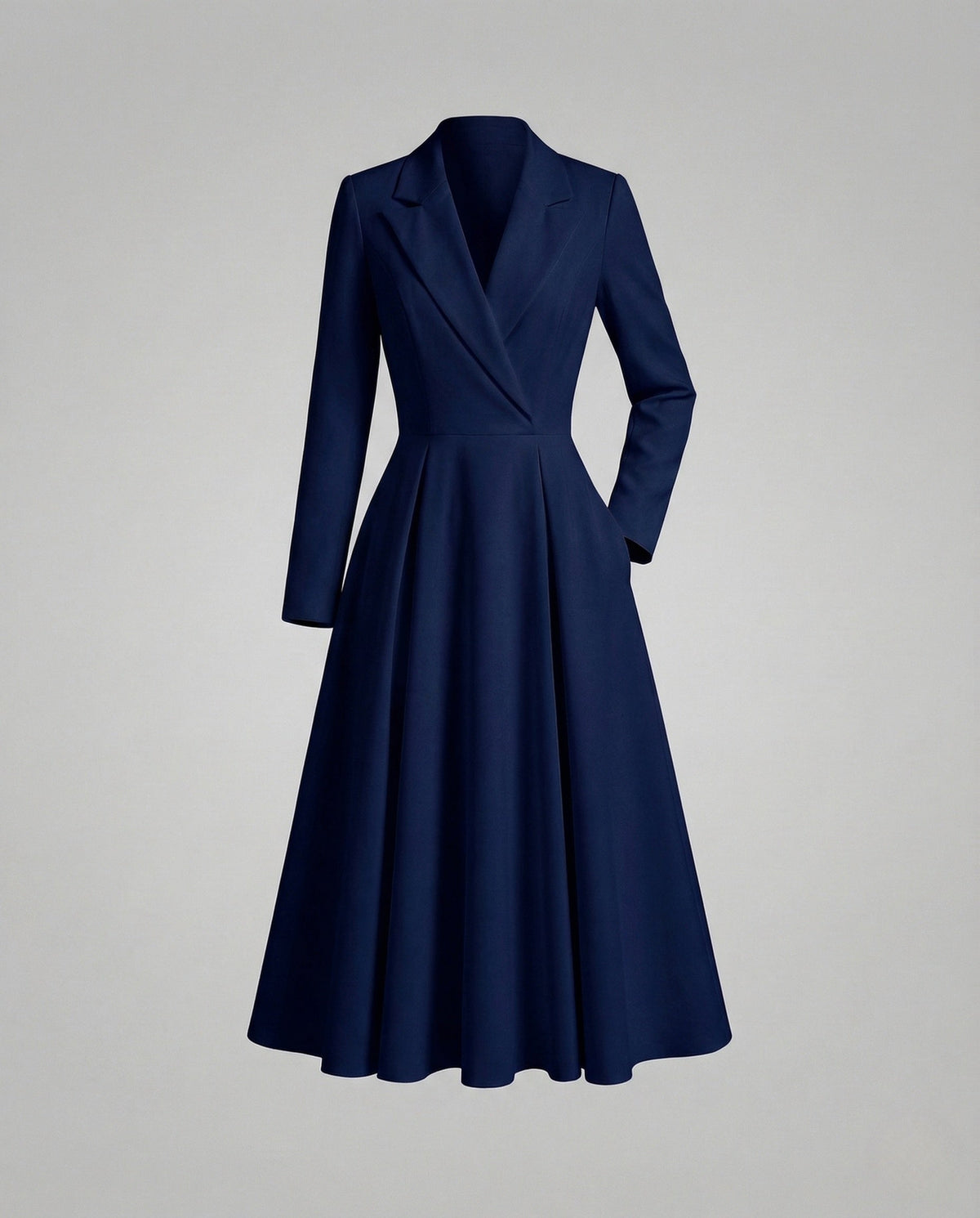 Women's Fitted Coat-Style Blazer Dress with A-Line Skirt
