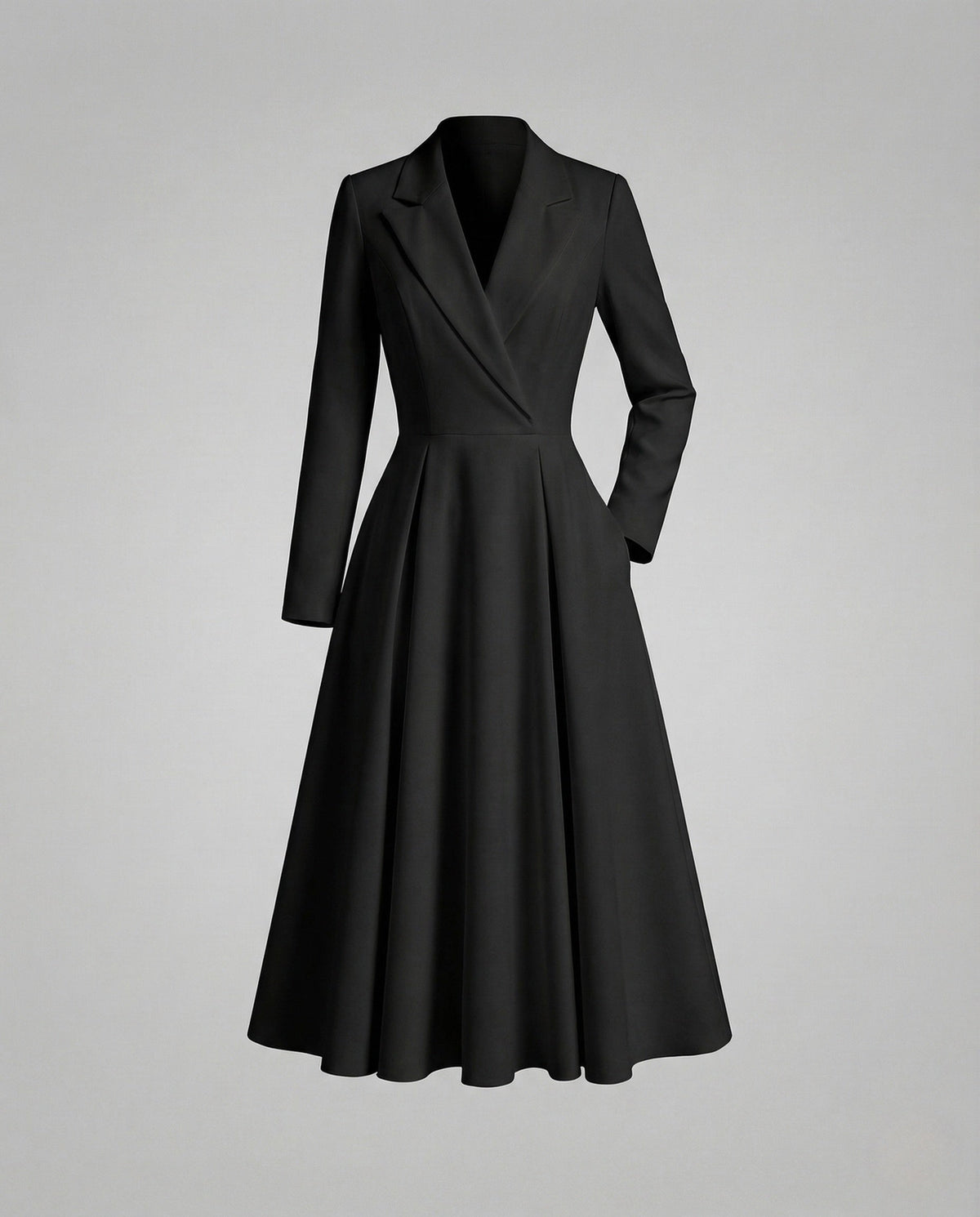 Women's Fitted Coat-Style Blazer Dress with A-Line Skirt