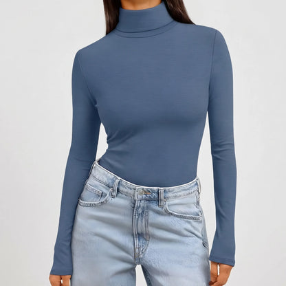 Women's Fitted Long-Sleeve Turtleneck Top
