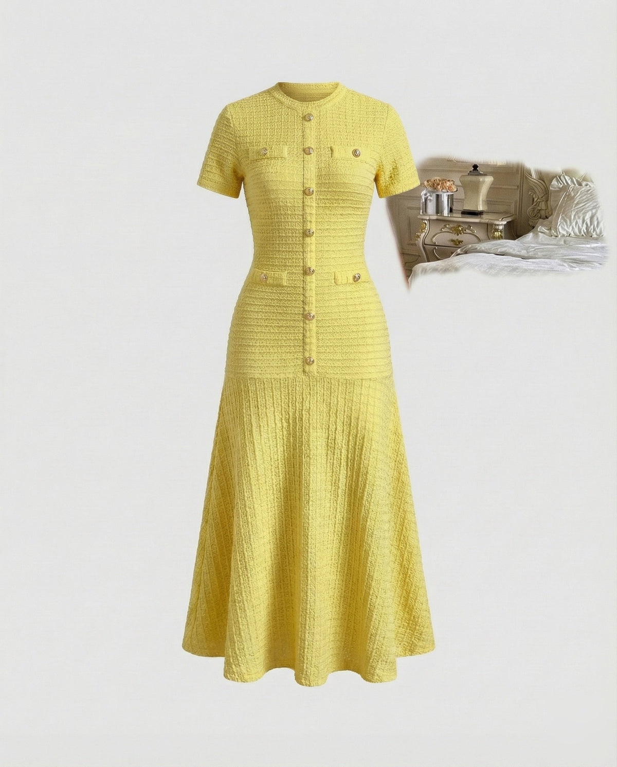 Women's Fitted Waffle-Knit Maxi Dress