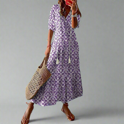 Women's Floral A-Line Maxi Dress