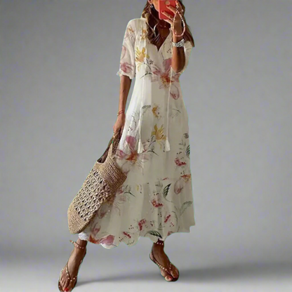 Women's Floral A-Line Maxi Dress