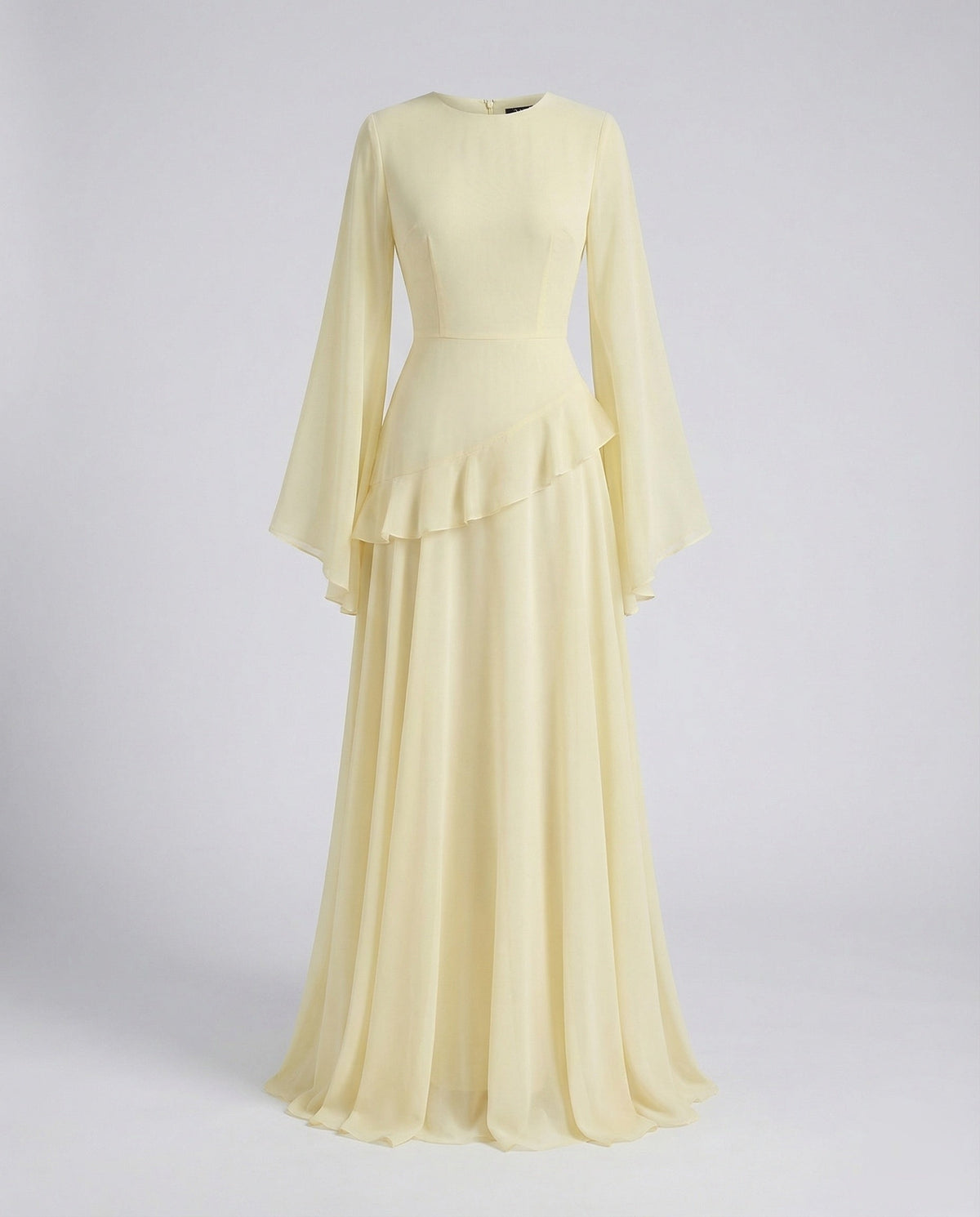 Women's Gala Maxi Dress with Bell Sleeves and Tiered Skirt